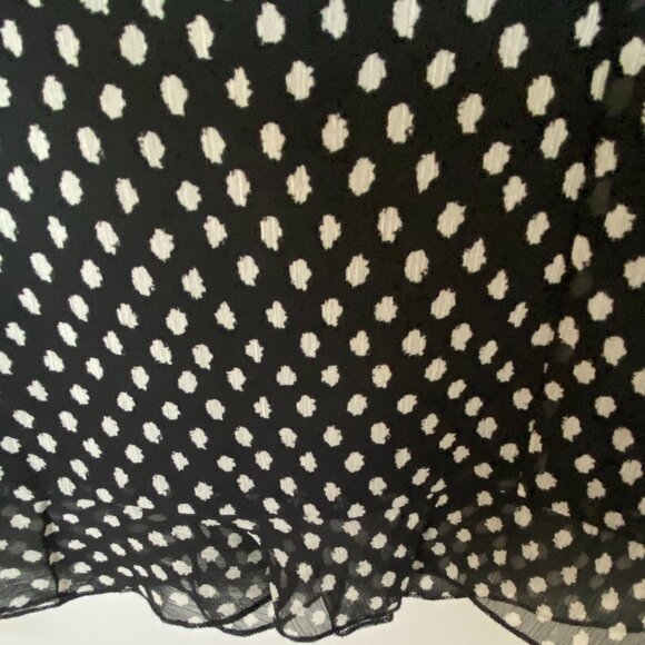 KARL LAGERFELD PARIS Vintage Polka Dot Ruffle Hem Knee-length Dress 14 - Picture 3 of 5